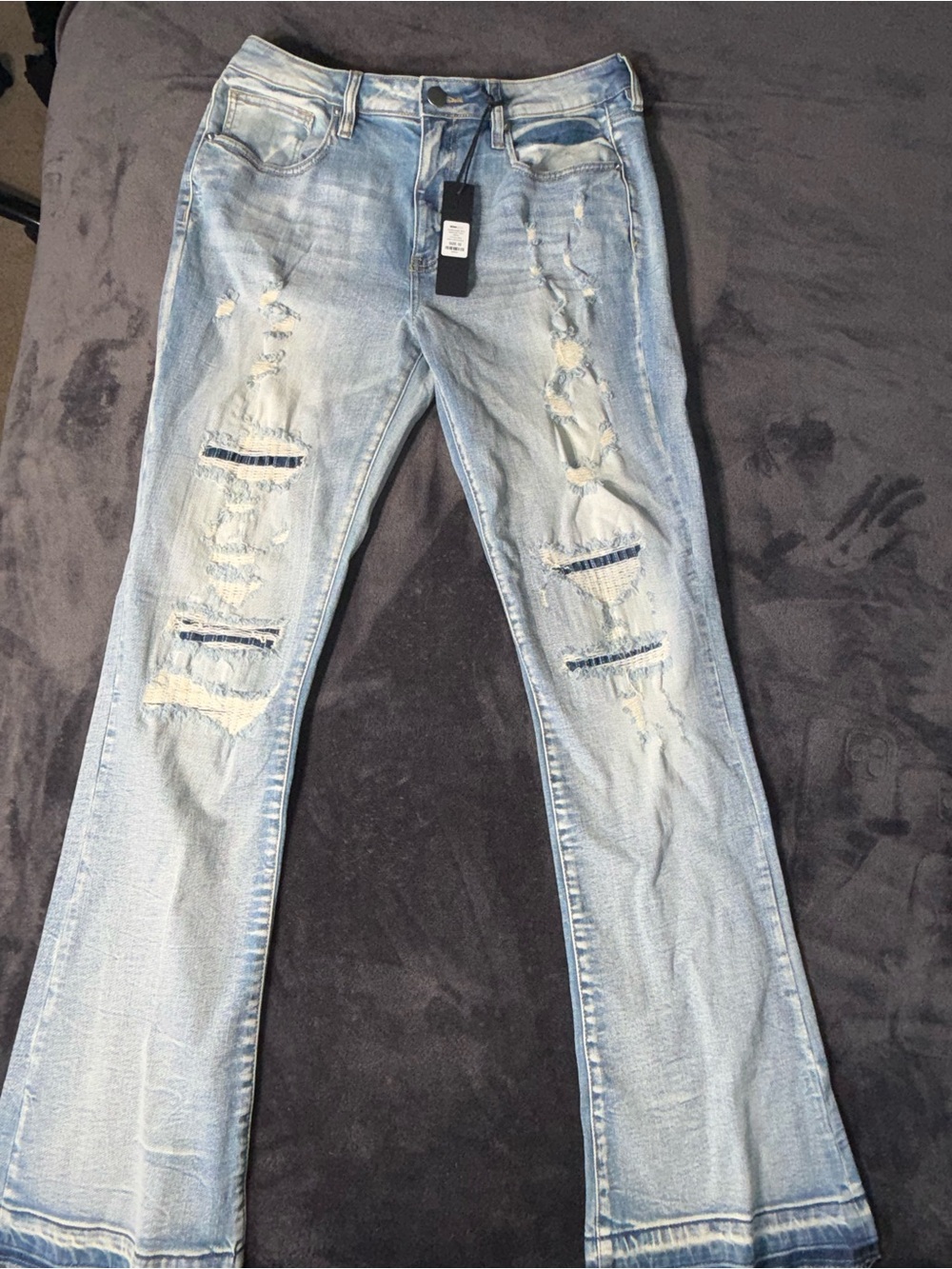 Mens Slim Stacked Flare Jeans